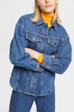 Esprit Denim blouse Women Blue Medium Wash Blouses P0D0X396