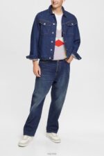 Esprit Denim jacket Men Blue Dark Wash Jackets P0D0X879 - Image 2