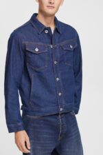 Esprit Denim jacket Men Blue Dark Wash Jackets P0D0X879