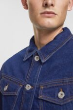 Esprit Denim jacket Men Blue Dark Wash Jackets P0D0X879 - Image 3