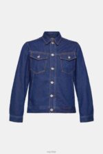 Esprit Denim jacket Men Blue Dark Wash Jackets P0D0X879 - Image 5