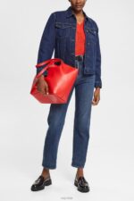 Esprit Denim jacket Women Blue Dark Wash Jackets P0D0X554 - Image 2