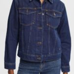 Esprit Denim jacket Women Blue Dark Wash Jackets P0D0X554