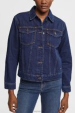 Esprit Denim jacket Women Blue Dark Wash Jackets P0D0X554