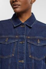 Esprit Denim jacket Women Blue Dark Wash Jackets P0D0X554 - Image 3