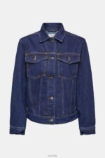 Esprit Denim jacket Women Blue Dark Wash Jackets P0D0X554 - Image 5