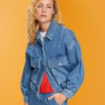 Esprit Denim jacket Women Blue Medium Wash Jackets P0D0X549