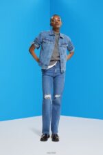Esprit Denim jacket Women Blue Medium Wash Jackets P0D0X553 - Image 2
