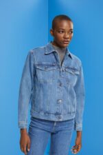 Esprit Denim jacket Women Blue Medium Wash Jackets P0D0X553
