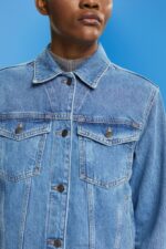 Esprit Denim jacket Women Blue Medium Wash Jackets P0D0X553 - Image 3