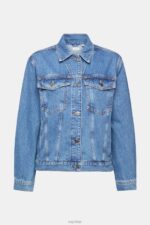 Esprit Denim jacket Women Blue Medium Wash Jackets P0D0X553 - Image 5
