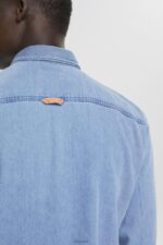 Esprit Denim shirt Men Blue Light Wash Shirts P0D0X737 - Image 3