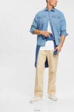 Esprit Denim shirt Men Blue Light Wash Shirts P0D0X834 - Image 2