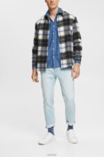 Esprit Denim shirt Men Blue Medium Wash Shirts P0D0X833 - Image 2
