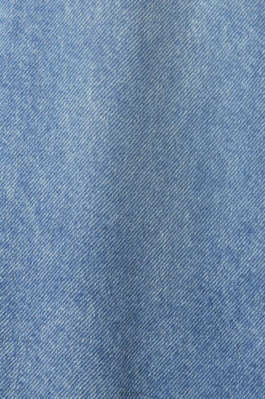 Esprit Denim skirt with paperbag waistband Women Blue Light Wash Skirts P0D0X430 - Image 4