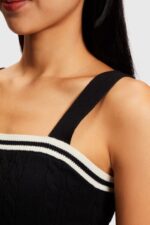 Esprit Dolphin logo cable sweater camisole Women Black Sweaters P0D0X408 - Image 2