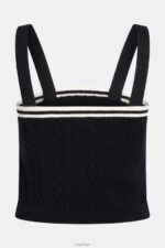 Esprit Dolphin logo cable sweater camisole Women Black Sweaters P0D0X408 - Image 5