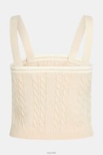 Esprit Dolphin logo cable sweater camisole Women Light Beige Sweaters P0D0X409 - Image 5