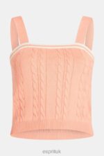 Esprit Dolphin logo cable sweater camisole Women Pink Sweaters P0D0X410 - Image 4