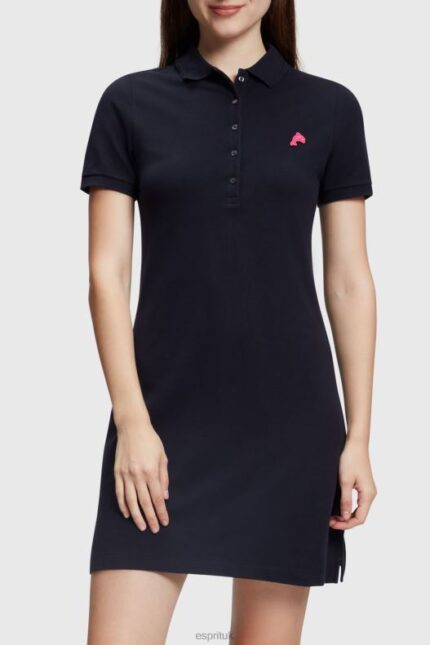 Esprit Dolphin Tennis Club Classic Polo Dress Women Black Dresses P0D0X504