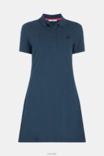 Esprit Dolphin Tennis Club Classic Polo Dress Women Navy Dresses P0D0X506 - Image 4