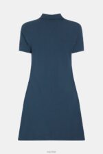 Esprit Dolphin Tennis Club Classic Polo Dress Women Navy Dresses P0D0X506 - Image 5