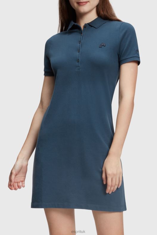 Esprit Dolphin Tennis Club Classic Polo Dress Women Navy Dresses P0D0X506 - Image 1