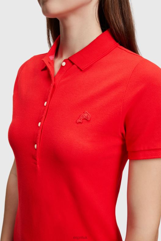 Esprit Dolphin Tennis Club Classic Polo Dress Women Red Dresses P0D0X507 - Image 2