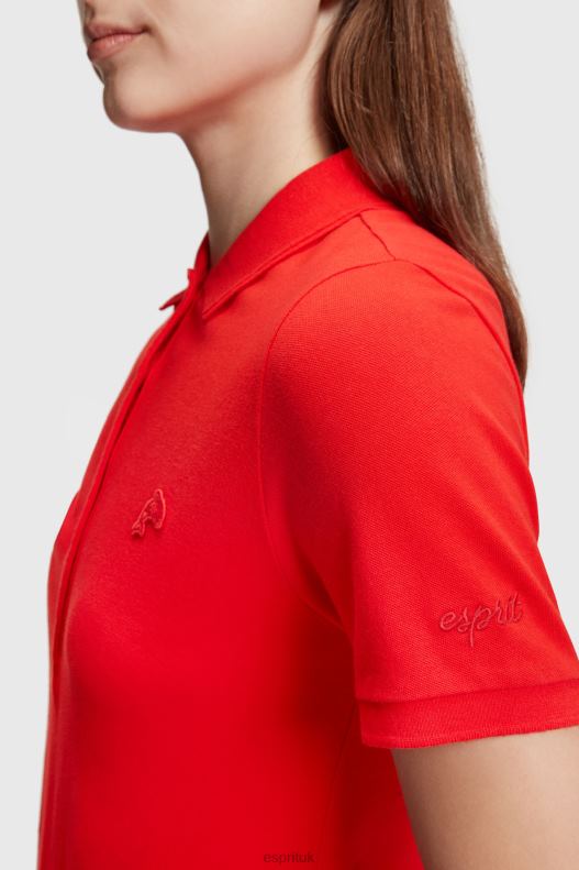 Esprit Dolphin Tennis Club Classic Polo Dress Women Red Dresses P0D0X507 - Image 3