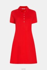 Esprit Dolphin Tennis Club Classic Polo Dress Women Red Dresses P0D0X507 - Image 4