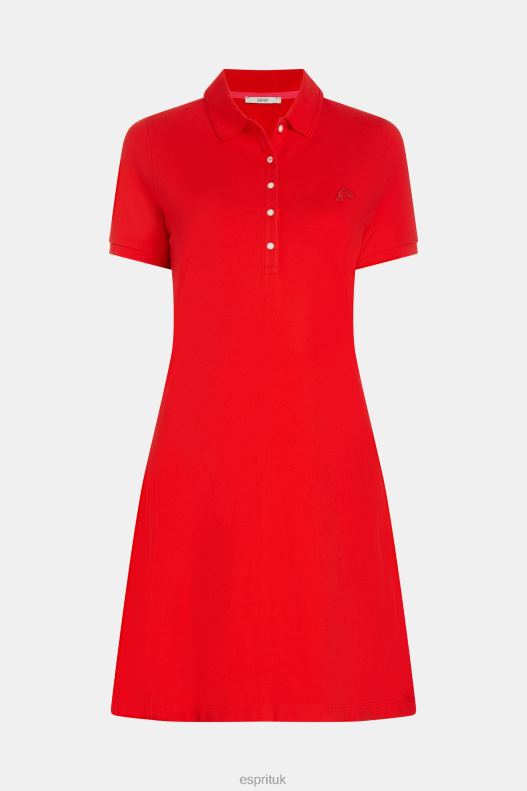 Esprit Dolphin Tennis Club Classic Polo Dress Women Red Dresses P0D0X507 - Image 4