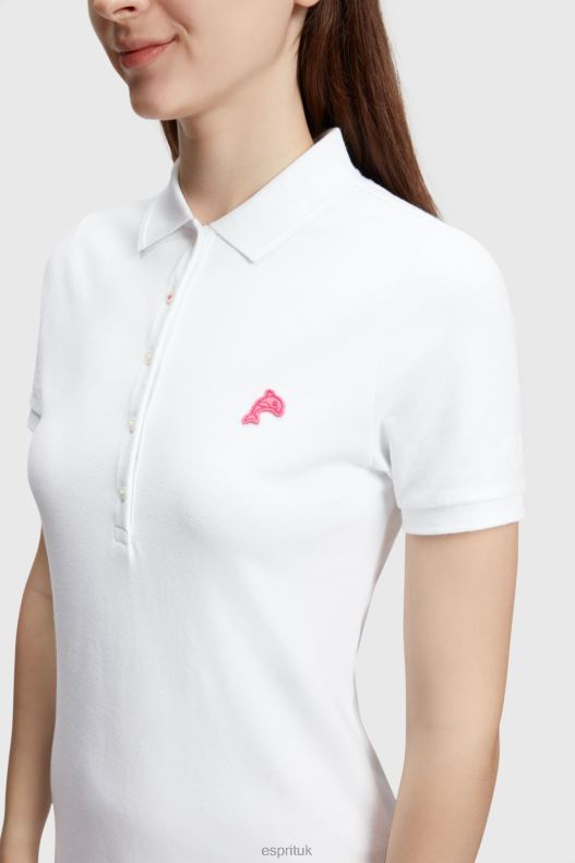 Esprit Dolphin Tennis Club Classic Polo Dress Women White Dresses P0D0X505 - Image 2
