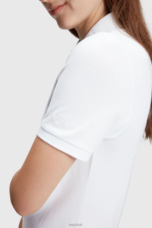 Esprit Dolphin Tennis Club Classic Polo Dress Women White Dresses P0D0X505 - Image 3