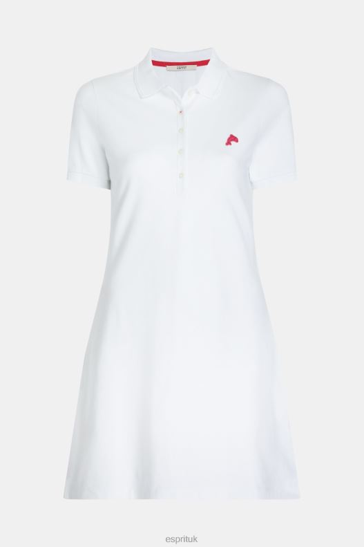 Esprit Dolphin Tennis Club Classic Polo Dress Women White Dresses P0D0X505 - Image 4