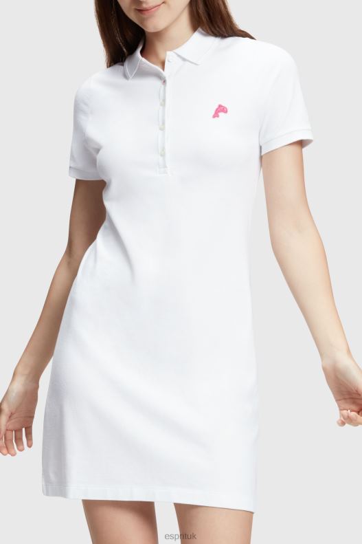 Esprit Dolphin Tennis Club Classic Polo Dress Women White Dresses P0D0X505 - Image 1