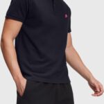 Esprit Dolphin Tennis Club Classic Polo Men Black Polos P0D0X891