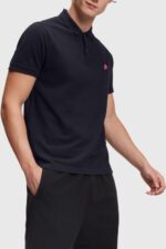 Esprit Dolphin Tennis Club Classic Polo Men Black Polos P0D0X891