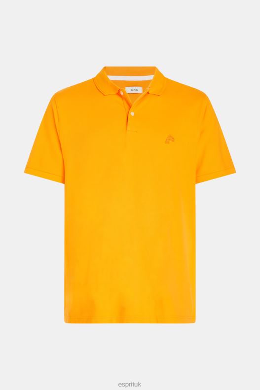 Esprit Dolphin Tennis Club Classic Polo Men Orange Polos P0D0X892 - Image 4
