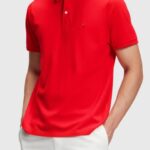 Esprit Dolphin Tennis Club Classic Polo Men Red Polos P0D0X896