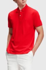 Esprit Dolphin Tennis Club Classic Polo Men Red Polos P0D0X896