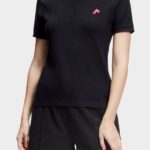 Esprit Dolphin Tennis Club Classic Polo Women Black Polos P0D0X493