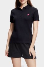 Esprit Dolphin Tennis Club Classic Polo Women Black Polos P0D0X493