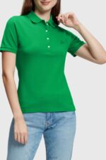Esprit Dolphin Tennis Club Classic Polo Women Green Polos P0D0X495