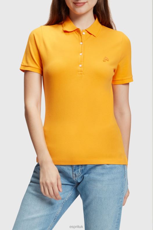 Esprit Dolphin Tennis Club Classic Polo Women Orange Polos P0D0X500 - Image 1