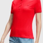 Esprit Dolphin Tennis Club Classic Polo Women Red Polos P0D0X498
