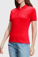 Esprit Dolphin Tennis Club Classic Polo Women Red Polos P0D0X498