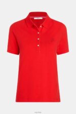 Esprit Dolphin Tennis Club Classic Polo Women Red Polos P0D0X498 - Image 4