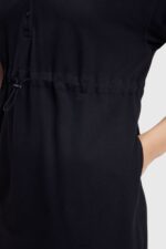 Esprit Dolphin Tennis Club Pleated Polo Dress Women Black Dresses P0D0X501 - Image 3