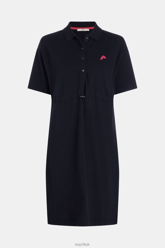 Esprit Dolphin Tennis Club Pleated Polo Dress Women Black Dresses P0D0X501 - Image 4