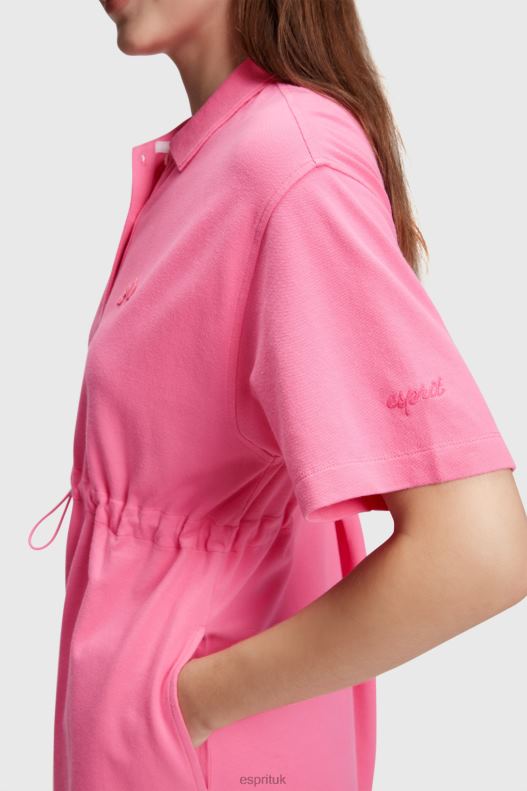 Esprit Dolphin Tennis Club Pleated Polo Dress Women Pink Dresses P0D0X503 - Image 2